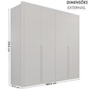 Ver imagem 3 de Guarda-Roupa 4 Portas 3 Gavetas 100% MDF Lizz Branco