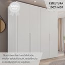 Ver imagem 6 de Guarda-Roupa 4 Portas 3 Gavetas 100% MDF Lizz Branco