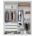 Ver imagem 4 de Guarda-Roupa 4 Portas 3 Gavetas 100% MDF Lizz Branco