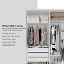 Ver mais imagens de Guarda-Roupa 4 Portas 3 Gavetas 100% MDF Lizz Branco