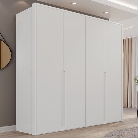 Guarda-Roupa 4 Portas 3 Gavetas 100% MDF Lizz Branco