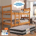 Ver imagem 1 de Beliche Infantil Tóquio C/ 2 Colchão D20 100% Mdf Vira Duas Camas:nature 100% Mdf