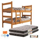 Ver imagem 3 de Beliche Infantil Tóquio C/ 2 Colchão D20 100% Mdf Vira Duas Camas:nature 100% Mdf