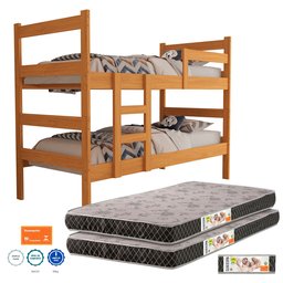 Beliche Infantil Tóquio C/ 2 Colchão D20 100% Mdf Vira Duas Camas:nature 100% Mdf - 3