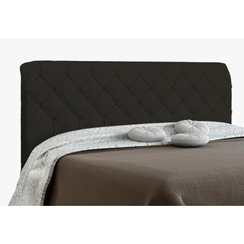 Cabeceira Paris para Cama Box Quenn Chocolate Suede Amassado