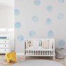 Papel de Parede Mural Infantil Bolinhas Azul Fundo Branco Gh Papel de Parede 3,0m - 1
