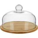 Ver imagem 1 de Prato Bolo 18x29x29cm Bambu Natural Tampa Vidro