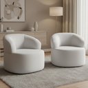 Ver imagem 2 de Kit 02 Poltronas Giratória Orgânica para Sala de Estar Living Helena L02 Facto Branco - Lyam Decor