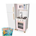 Ver imagem 1 de Kit Mini Cozinha Infantil com Geladeira - Rosa Bebê