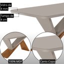 Ver imagem 6 de Mesa de Jantar Yasmin 180cm Tampo MDF Vidro Canto Copo com 6 Cadeiras Aline Moderna Mobília