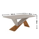 Ver imagem 4 de Mesa de Jantar Yasmin 180cm Tampo MDF Vidro Canto Copo com 6 Cadeiras Aline Moderna Mobília