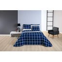 Ver imagem 2 de Conjunto Cama Casal King Size Xadrez 200 Fios Dupla Face Toque de Seda