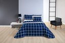 Ver imagem 2 de Conjunto Cama Casal King Size Xadrez 200 Fios Dupla Face Toque de Seda