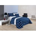 Ver imagem 1 de Conjunto Cama Casal King Size Xadrez 200 Fios Dupla Face Toque de Seda