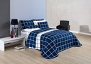 Ver imagem 1 de Conjunto Cama Casal King Size Xadrez 200 Fios Dupla Face Toque de Seda
