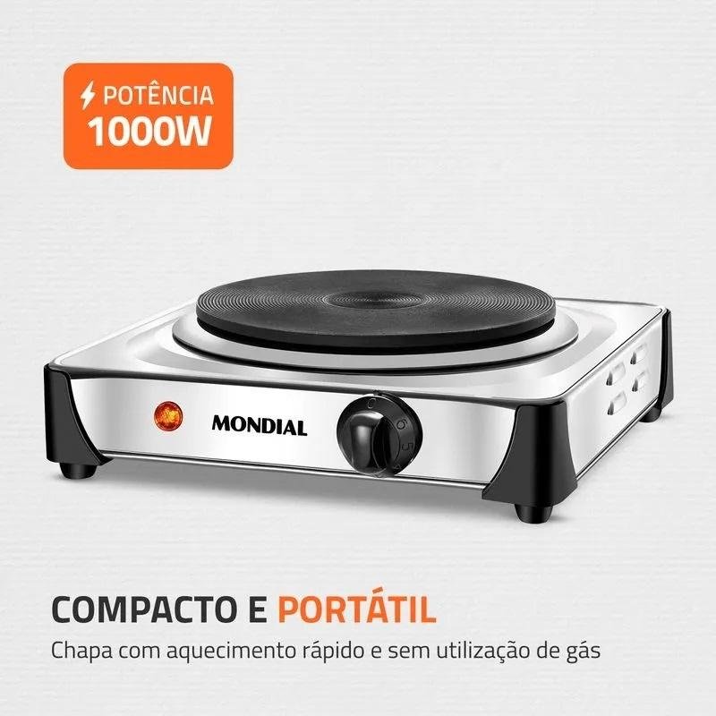 Fogão Elétrico Fast Cook 1 Queimador 127v 1000w Mondial - 4