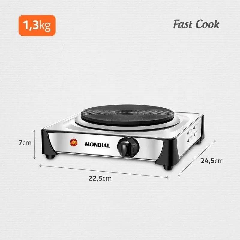 Fogão Elétrico Fast Cook 1 Queimador 127v 1000w Mondial - 5