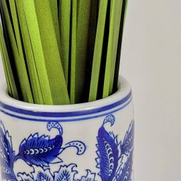 Vaso Porta Guarda Chuva Decorativo Azul e Branco 34x11cm P - 7