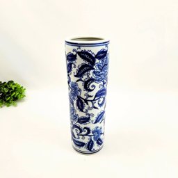 Vaso Porta Guarda Chuva Decorativo Azul e Branco 34x11cm P - 3
