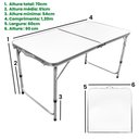 Ver imagem 5 de Mesa Dobravel Vira Maleta Camping Praia 120cm X 60cm Retangular Mfl