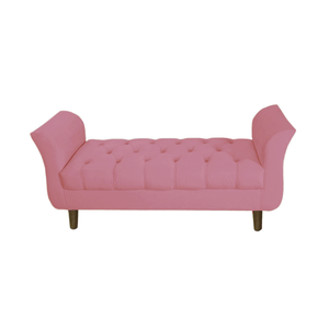 Recamier Puff Banco Namoradeira Sofá Sala 02 Lugares 150cm Grécia Suede Rosa Barbie -incasa Decor