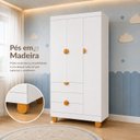 Ver imagem 5 de Guarda-Roupa 3 Portas para Quarto de Bebê 100% MDF Apolo