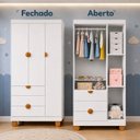 Ver imagem 7 de Guarda-Roupa 3 Portas para Quarto de Bebê 100% MDF Apolo