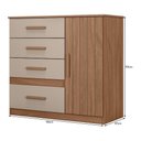 Ver imagem 4 de Cômoda Sapateira Vênus 1 Porta e 4 Gavetas Carvalho/fendi - Moval