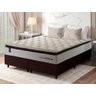 Conjunto Cama Box Super King c/ Molas Ensacadas New York Marrom 193x203x73 - 2