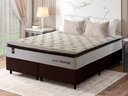 Ver imagem 1 de Conjunto Cama Box Super King c/ Molas Ensacadas New York Marrom 193x203x73