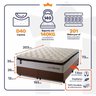 Conjunto Cama Box Super King c/ Molas Ensacadas New York Marrom 193x203x73 - 3