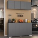 Ver imagem 2 de Kit Armário de Cozinha Aéreo e Balcão 4 Portas Multimóveis Mp2171 Grafite/branco