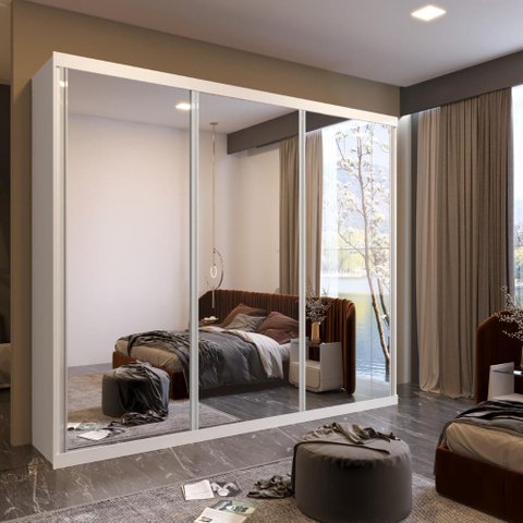 Guarda-roupa Casal 3 Portas e 6 Gavetas Taylor Crystal Bom Pastor