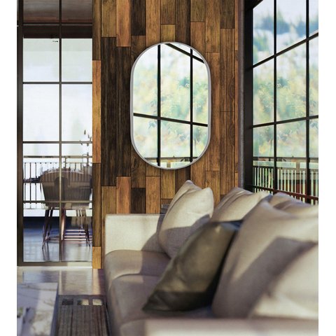 Espelho Oval Londres 80x50cm Com Borda Prata