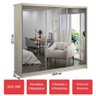 Guarda-roupa Casal 3 Portas com 3 Espelhos 100% Mdf 1905e3 Marfim Areia - Foscarini - 2