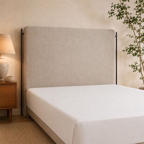 Cabeceira para Cama Box Casal 158cm Almeria Linho Bege - Sallar Home