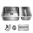 Ver imagem 2 de Cuba Gourmet de Cozinha 64x40 com Escorredor Calha Úmida Prata Inox 304 Brinovar
