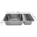 Ver imagem 3 de Cuba Gourmet de Cozinha 64x40 com Escorredor Calha Úmida Prata Inox 304 Brinovar