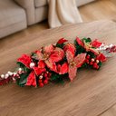 Ver imagem 5 de Arranjo Natalino Decoração Centro de Mesa Bolas Flores 90cm