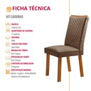 Ver imagem 5 de Conjunto com 2 Cadeiras Lira Mdf para Sala de Jantar Moderna Mobília