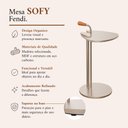 Ver imagem 3 de Kit 2 Mesas Lateral de Apoio Mesinha de Centro Sofá com Design Unico Aço Champagne Sofy Fendi