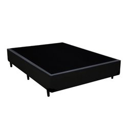 Cama Box Preta Casal Sintético + Colchão Molas Ensacadas Airtech Springpocket Ortobom 65x138x188 - 4