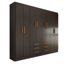Ver imagem 3 de Guarda-roupa Casal Hilton 8 Portas 6 Gavetas Black - Panorama Móveis