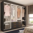 Ver imagem 2 de Guarda-roupa Casal Hilton 8 Portas 6 Gavetas Black - Panorama Móveis