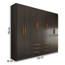Ver imagem 4 de Guarda-roupa Casal Hilton 8 Portas 6 Gavetas Black - Panorama Móveis