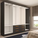 Ver imagem 5 de Guarda-roupa Casal Hilton 8 Portas 6 Gavetas Black - Panorama Móveis