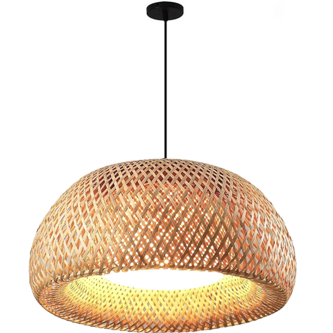Luminária Pendente 45cm Lustre Teto Bambu Natural Gimpo Kjdd-e-639-45cm