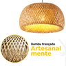 Luminária Pendente 45cm Lustre Teto Bambu Natural Gimpo Kjdd-e-639-45cm - 8