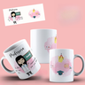 Caneca Branca de Porcelana Profissões Fofas Professora - 2