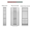 Ver imagem 3 de Guarda Roupa de Canto Safira 4 Portas de Bater 3 Gavetas MDF Neve 290cm